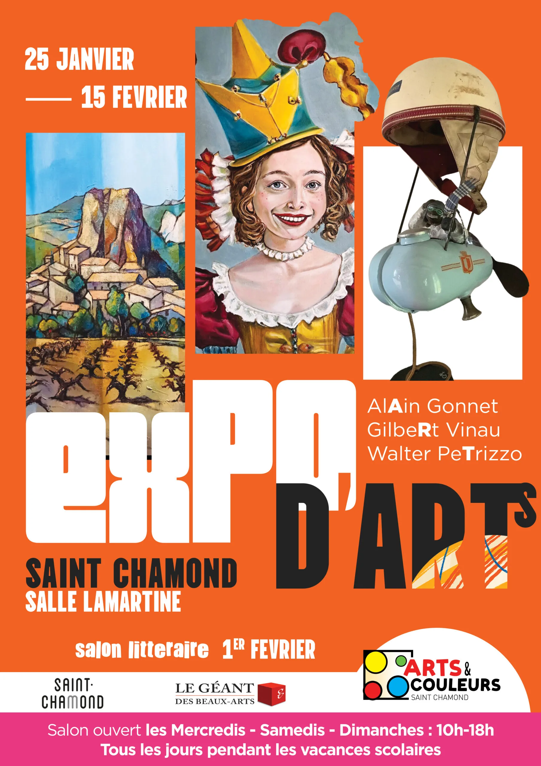 Exposition de l'artiste aquarelliste Renaud Prégaldiny au salon Arts et couleurs de Saint Chamond.